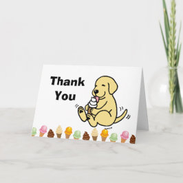 Tarjeta De Agradecimiento Crema de hielo amarillo para el labrador