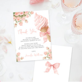Tarjeta De Agradecimiento Crema de hielo cúpula rosa verano bebé ducha
