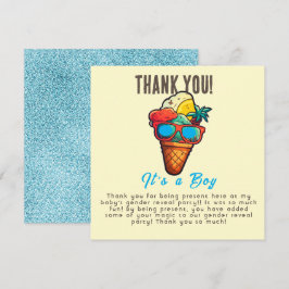 Tarjeta De Agradecimiento Crema de hielo género revela Fiesta es un niño