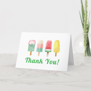 Tarjeta De Agradecimiento Crema De Hielo Verde Moderno Listo Para Sacar Baby