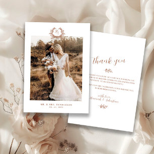 Tarjeta De Agradecimiento Cresta de monograma de boda Foto