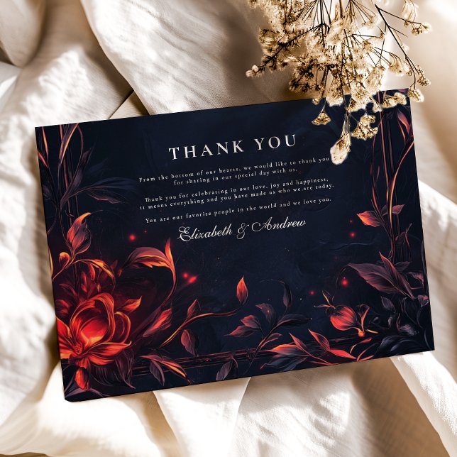 Tarjeta De Agradecimiento Cresta Monograma Art Nouveau Floral Boda (Subido por el creador)