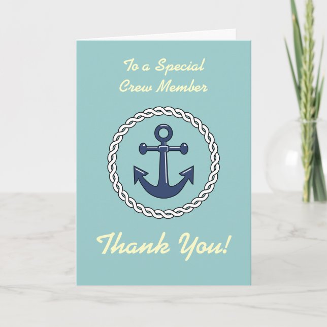 Tarjeta De Agradecimiento Crew Gracias - Anchor (Anverso)