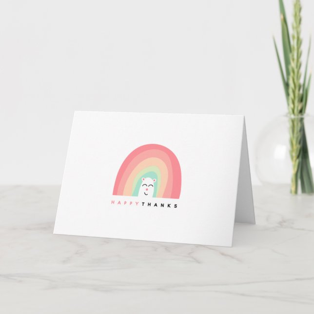Tarjeta De Agradecimiento Criador de arcoiris lindo Feliz gracias personaliz (Anverso)