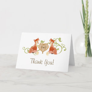 Tarjeta De Agradecimiento Criaturas Animales del Bosque, Bodas Fox n Vines