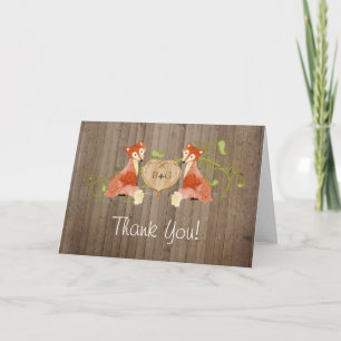 Tarjeta De Agradecimiento Criaturas de animales de Woodland, Bodas de Fox n