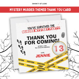 Tarjeta De Agradecimiento Crimen de Halloween en la fiesta de cumpleaños del