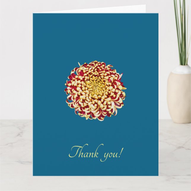 Tarjeta De Agradecimiento Crimson Chrysanthemum (Anverso)