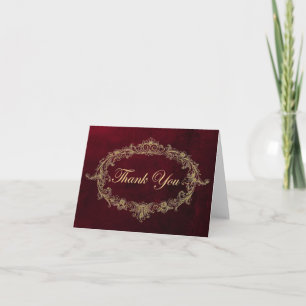 Tarjeta de agradecimiento Crimson & Gold