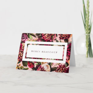 Tarjeta De Agradecimiento Crisantemo Romántico sobre Rosa Telaraña