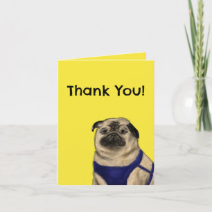 Tarjeta de agradecimiento cristiana (Pug)