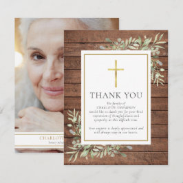 Tarjeta De Agradecimiento Cristianismo Fotografía Funeral Vegetación Madera 