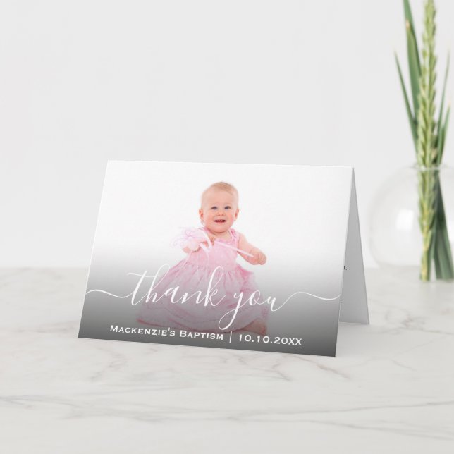 Tarjeta De Agradecimiento Cristianismo religioso cristiano bautizo (Anverso)