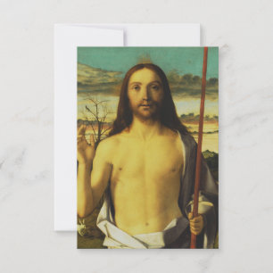 Tarjeta De Agradecimiento Cristo bendiciendo por Giovanni Bellini  