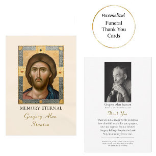 Tarjeta De Agradecimiento Cristo Pantocrátor Foto Memorial Ortodoxo