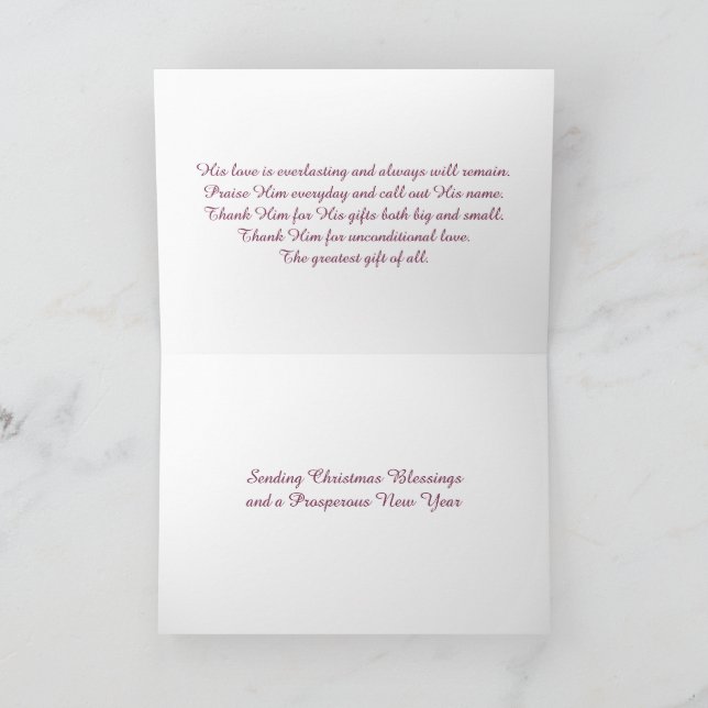 Tarjeta De Agradecimiento Cristo y Navidades (Interior)