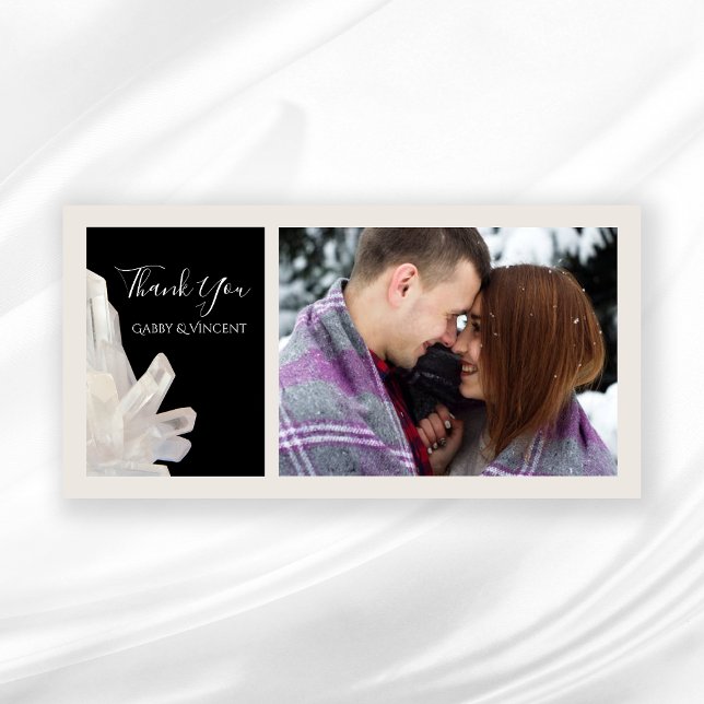 Tarjeta De Agradecimiento Críticos blancos sobre el Boda negro gracias (Subido por el creador)