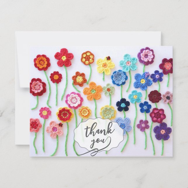 Tarjeta De Agradecimiento Crochet Art Thank You Card (Anverso)