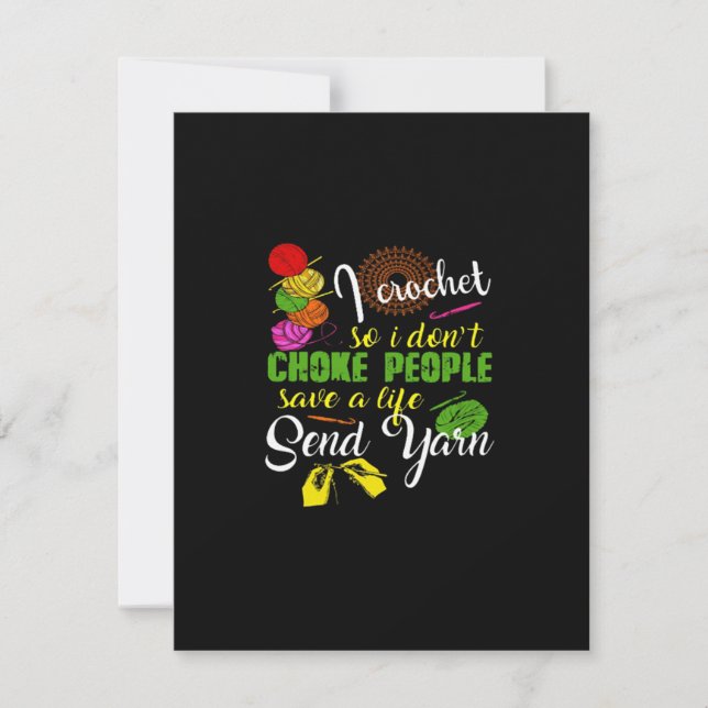 Tarjeta De Agradecimiento Crochet Lover - Me encanta el croching (Anverso)