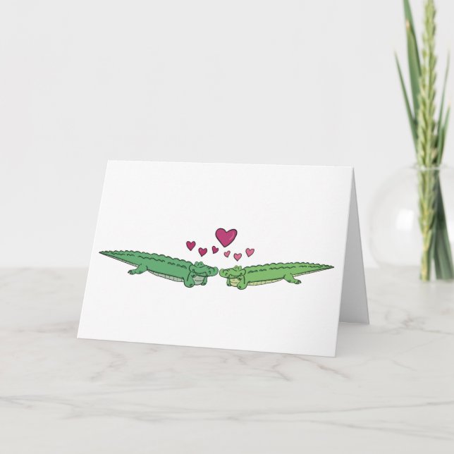 Tarjeta De Agradecimiento Crocodile I Love You Card (Anverso)