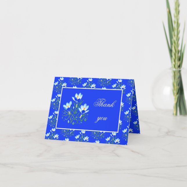 Tarjeta De Agradecimiento Crocus Azules (Anverso)