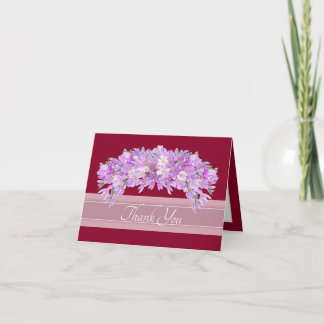 Tarjeta De Agradecimiento Crocus Botánico Floral Chic Gracias Rosa Púrpura