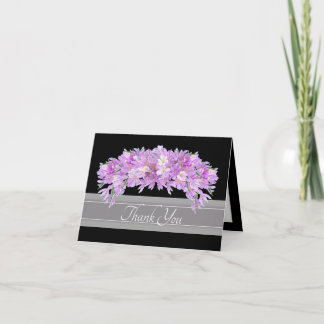 Tarjeta De Agradecimiento Crocus Botánico Floral Chic Gracias Rosa Púrpura