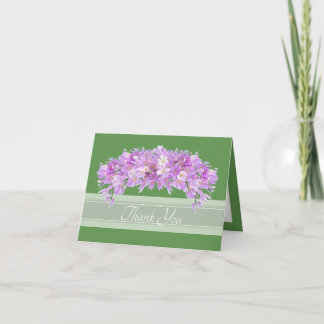 Tarjeta De Agradecimiento Crocus Botánico Floral Chic Gracias Rosa Púrpura