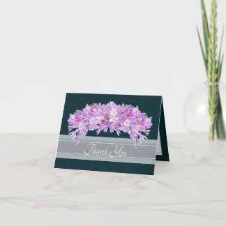 Tarjeta De Agradecimiento Crocus Botánico Floral Chic Rosa Púrpura Gracias
