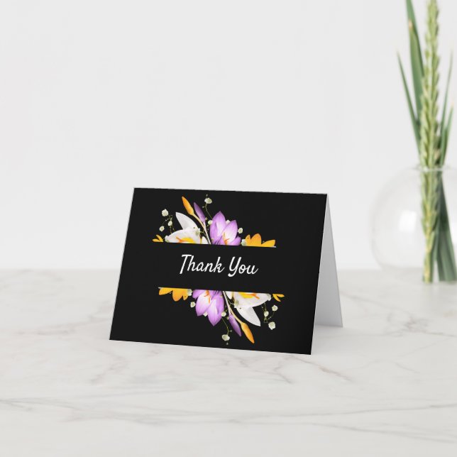 Tarjeta De Agradecimiento Crocus Gracias Card (Anverso)