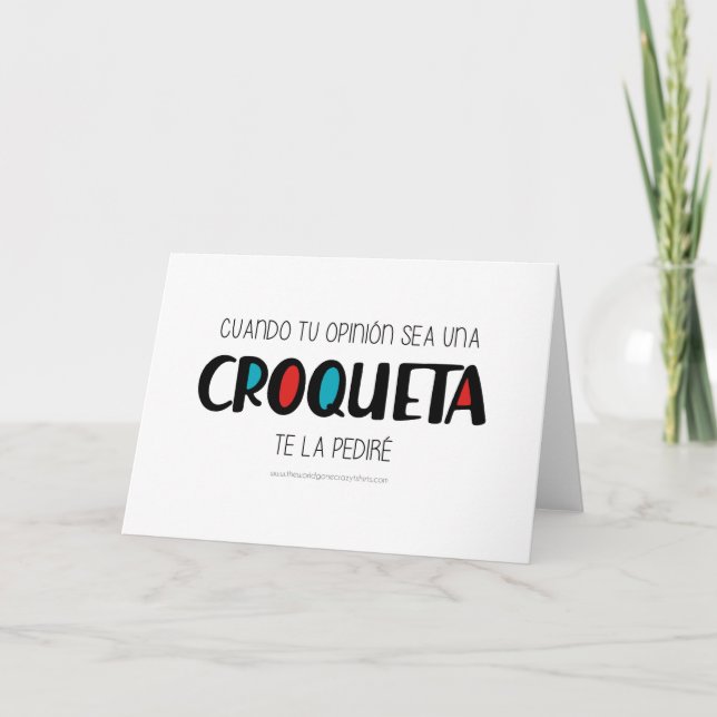 Tarjeta De Agradecimiento Croqueta (Anverso)