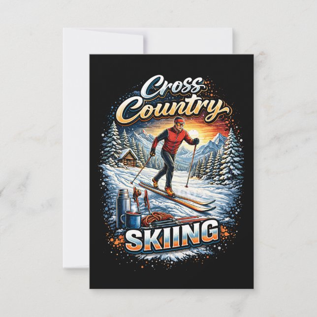 Tarjeta De Agradecimiento Cross Country Skiing (Anverso)