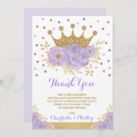Crown Princess Baby Shower Purple Gold Floral