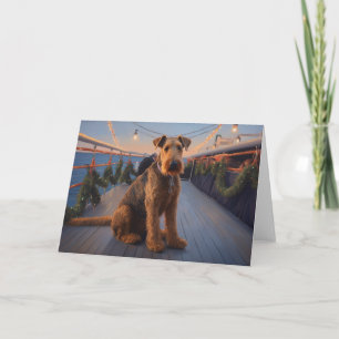 Tarjeta De Agradecimiento Crucero de Navidad de Airedale: Delicia Navideña I