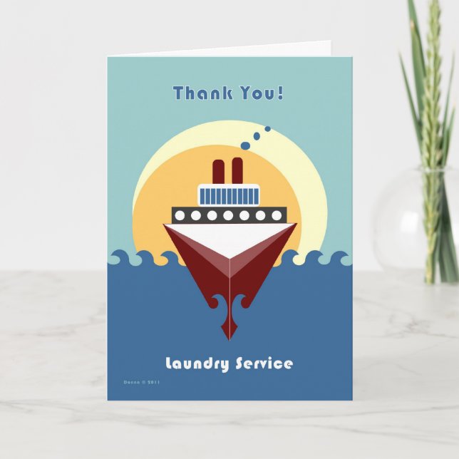 Tarjeta De Agradecimiento Cruceros - Equipo de lavandería - Gracias (Anverso)