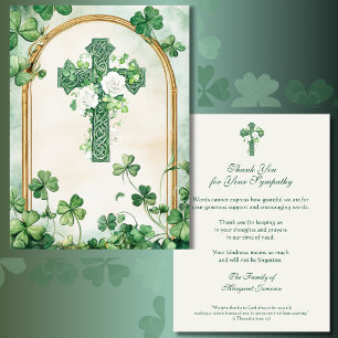 Tarjeta De Agradecimiento Cruz celta católica religiosa pésame