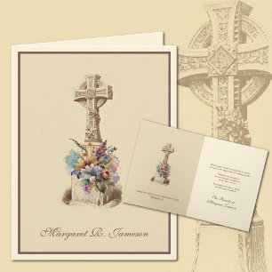 Tarjeta De Agradecimiento Cruz céltica irlandesa floral pésame