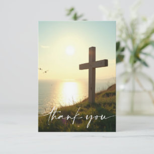 Tarjeta De Agradecimiento Cruz conmemorativa de funeral de simpatía al amane
