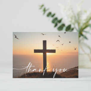 Tarjeta De Agradecimiento Cruz conmemorativa del funeral de simpatía Amanece
