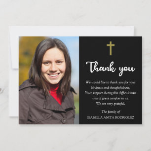 Tarjeta De Agradecimiento Cruz Cristiana Religiosa Foto Memorial Funeral