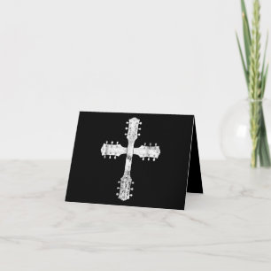 Tarjeta De Agradecimiento cruz de guitarra del equipo de culto cristiano