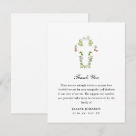 Tarjeta De Agradecimiento Cruz de vegetación para funeral cristiano Gracias 