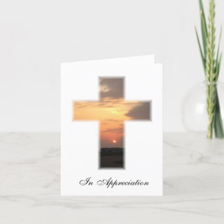 Tarjeta De Agradecimiento Cruz del atardecer Gracias