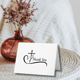 Tarjeta De Agradecimiento Cruz Funeral Corazón Simpatía Gratitud Gracias 