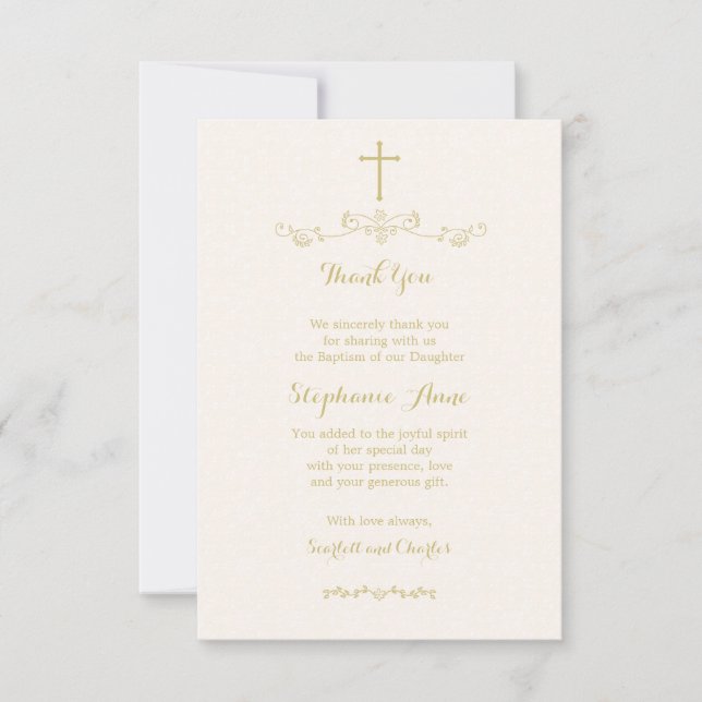 Tarjeta De Agradecimiento Cruz y laureles del oro (Anverso)