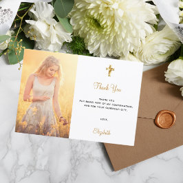 Tarjeta de agradecimiento cruzada de foto de confi