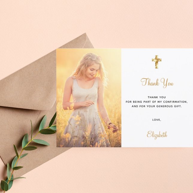 Tarjeta de agradecimiento cruzada de foto de confi (Subido por el creador)