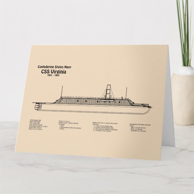 Tarjeta De Agradecimiento CSS Virginia - Ship Blueprint Planes SD (Anverso)