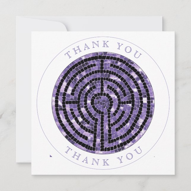 Tarjeta de agradecimiento cuadrada plana Labyrinth (Anverso)