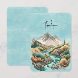 Tarjeta De Agradecimiento Cuadros de acuarela y montañas